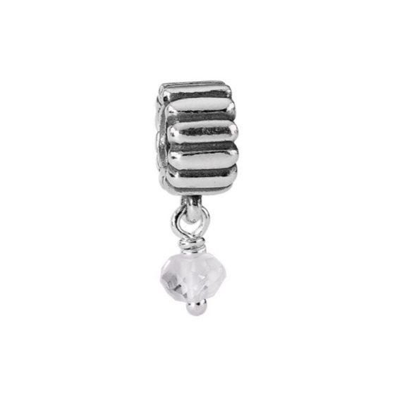 Pandora April Birthstone Quartz Dangle Charm - Picture 1 of 4